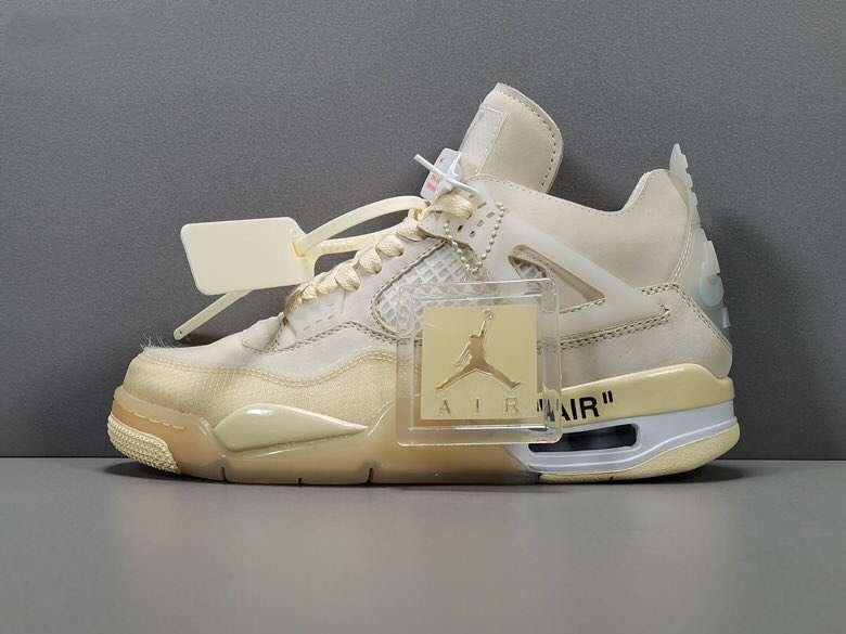 OFF-WHITE x Air Jordan 4 ‘Sail’ Replica For Sale CV9388-100 - Image 2