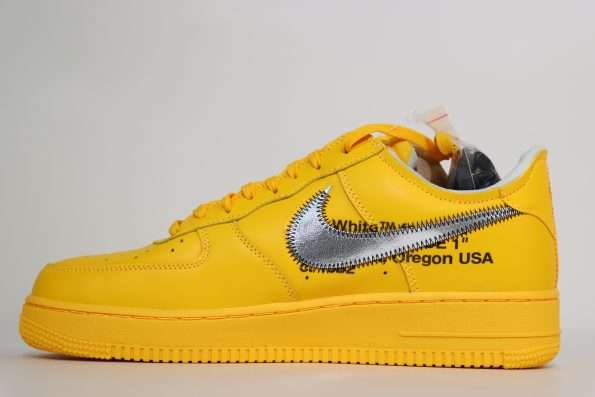 Nike Air Force 1 Low Off-White ICA University Gold Replica DD1876-700 - Image 2