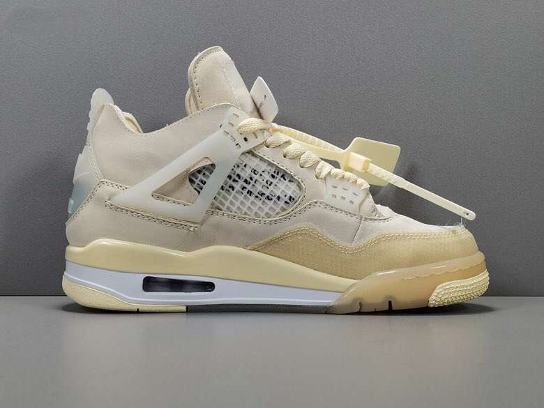 OFF-WHITE x Air Jordan 4 ‘Sail’ Replica For Sale CV9388-100 - Image 3