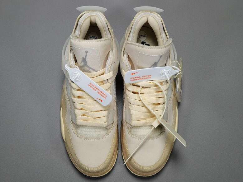 OFF-WHITE x Air Jordan 4 ‘Sail’ Replica For Sale CV9388-100 - Image 4