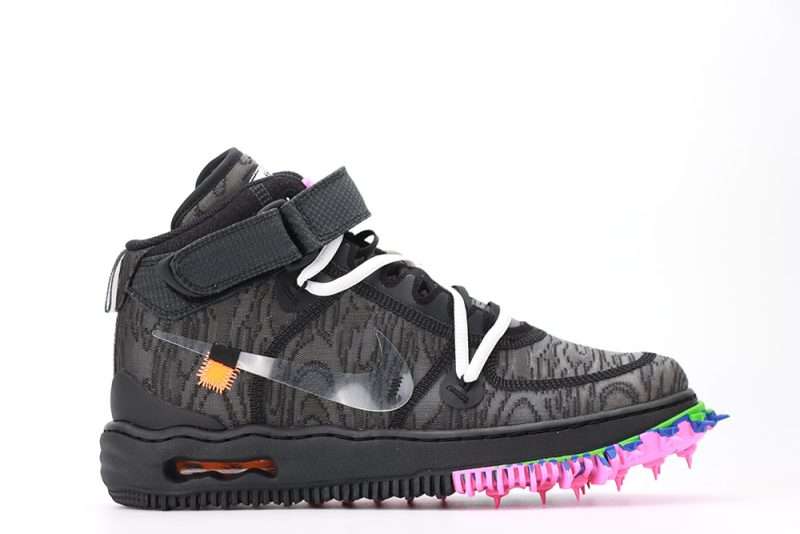Off-White X Nike Air Force 1 Mid Black Quality Replica DO6290-001 - Image 2