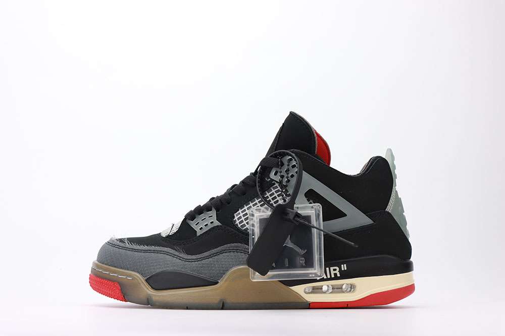 OFF-WHITE X AIR JORDAN 4 BRED REPLICA - Image 3
