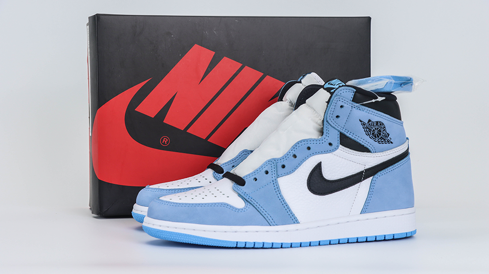 Air Jordan 1 Retro High White University Blue Black Replica 555088-134 - Image 2
