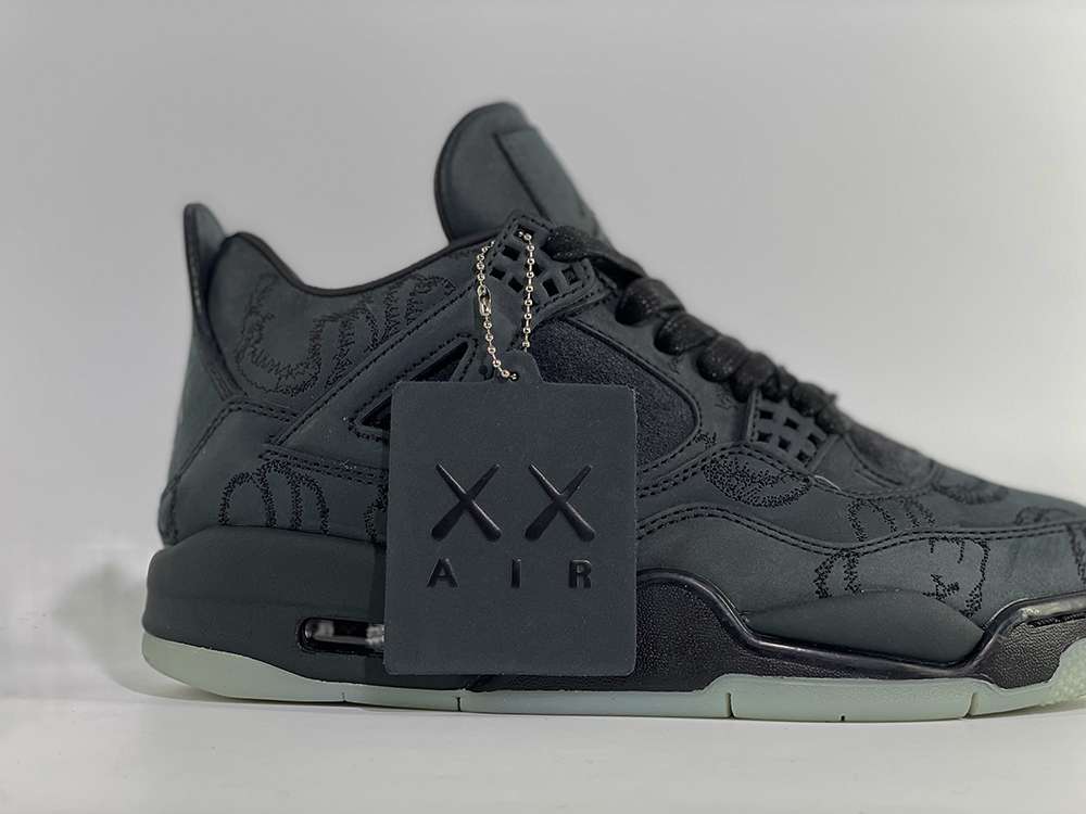 AIR JORDAN 4 RETRO KAWS BLACK REPLICA 930155-001 - Image 6