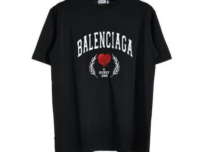 YESKICKS Balenciaga Love Element Pattern Logo Print T-shirt for Unisex Black And Gray