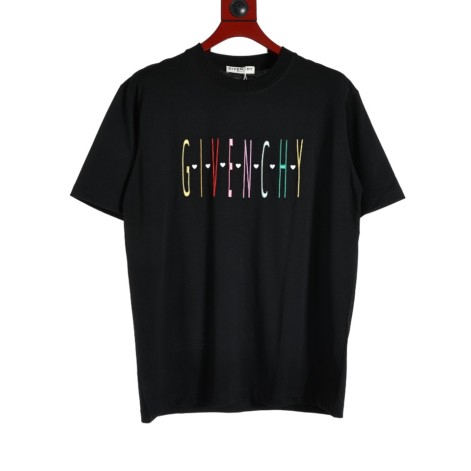 YESKICKS Givenchy Colorful Letters Logo Print For Unisex Black And Gray
