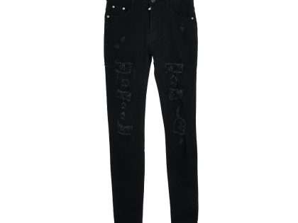 YESKICKS Amiri Street Style Long Jeans With Rhinestone Embellishments for Unisex