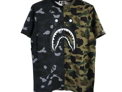 YESKICKS Bape Color Clash Cartoon Print T-Shirt for Unisex