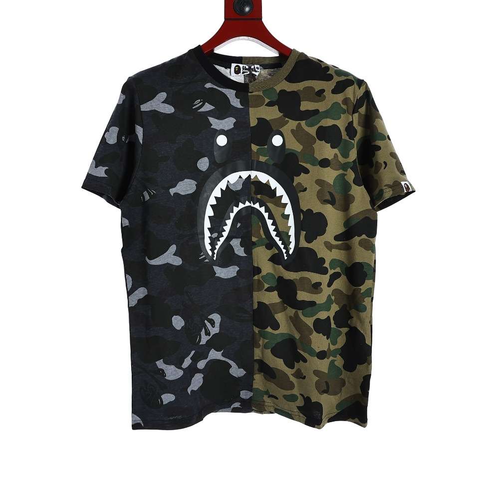 YESKICKS Bape Color Clash Cartoon Print T-Shirt for Unisex
