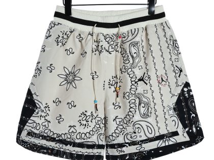 YESKICKS Travis Scott x Air Jordan Black And White Color Clash Casual Beach Pants for Unisex