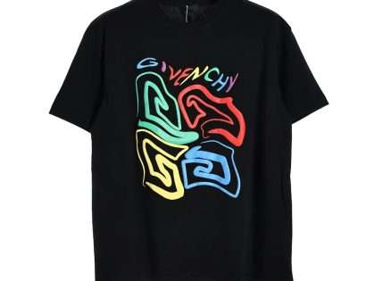 YESKICKS Givenchy Colorful Alphabet Pattern Print For Unisex Black And White