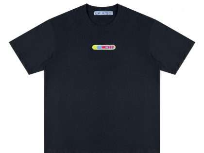 YESKICKS Offwhite Arrow Leaf Pattern Print T-Shirt for Unisex Black And White