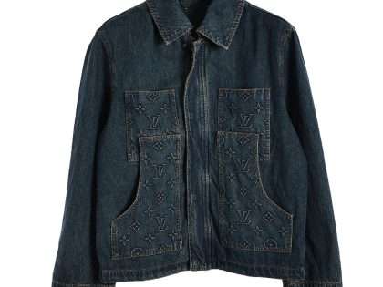 YESKICKS Louis Vuitton Street Style Logo Print Denim Jacket For Unisex