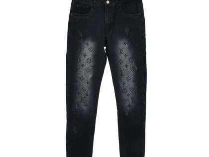YESKICKS Louis Vuitton Street Style Long Logo Print JeansFor Unisex