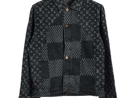 YESKICKS Louis Vuitton Street Style Monogram Logo Print Denim Jacket For Unisex