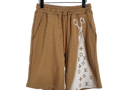 YESKICKS Louis Vuitton Scissor Short Pants Vintage Street wear For Unisex Brown and Black