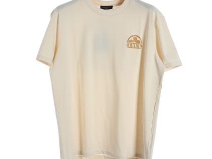 YESKICKS Louis Vuitton Stamped Small Label T-Shirt For Unisex Black And Apricot