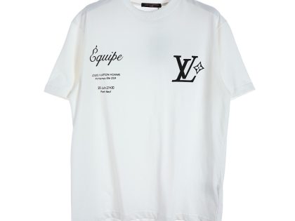 YESKICKS Louis Vuitton Letter Print T-Shirt For Unisex Black And White