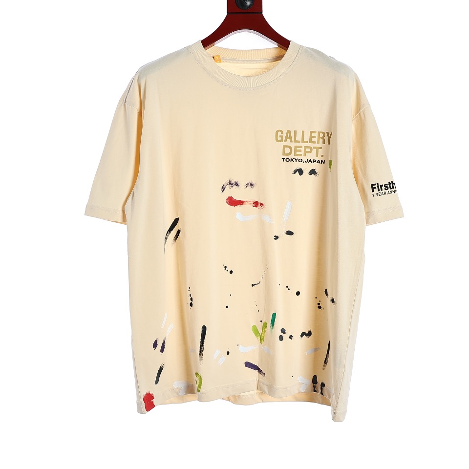 YESKICKS Gallery Dept Short Sleeve T-Shirt with Old Washed Sailor's Graffiti Printing For Unisex