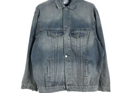 YESKICKS Balenciaga Back BB Luminous Powder Denim Jacket For Unisex