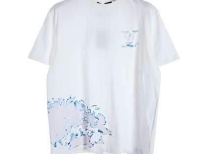 YESKICKS Louis Vuitton Cloud Print Short Sleeve T-Shirt For Unisex Black And White