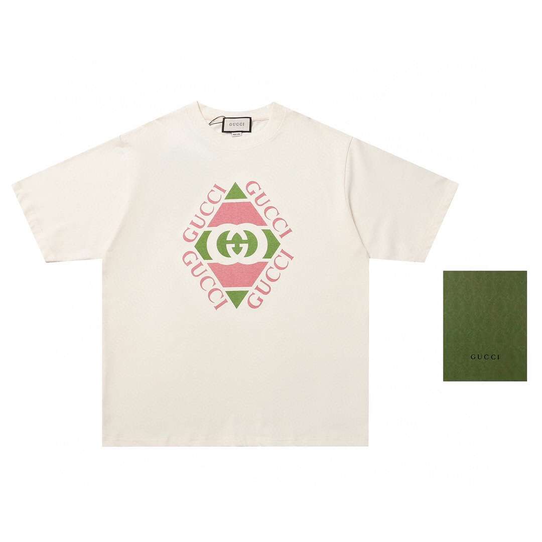 YESKICKS Gucci Logo Casual Style T-shirt for Unisex Apricot