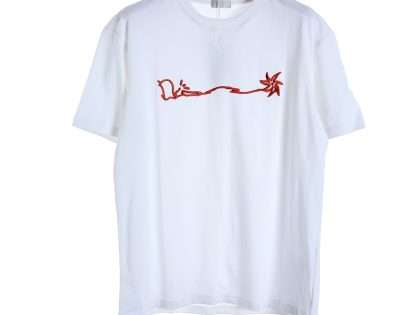 YESKICKS Dior Art Embroidery Letter Short Sleeve T-Shirt For Unisex Black And White