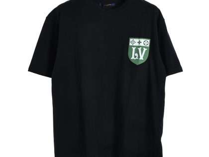 YESKICKS Louis Vuitton Fake Pocket Micro Stamped Foam Printed T-Shirt For Unisex Black And White