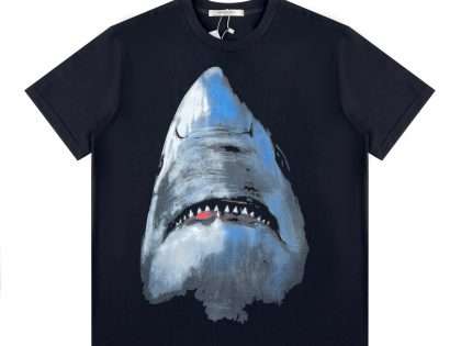 YESKICKS Givenchy Shark Print Everyday Casual Style T-shirt For Unisex Black