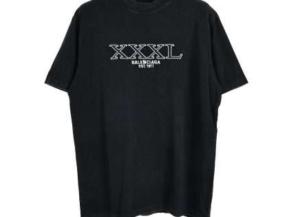 YESKICKS Balenciaga XXXL Embroidered Letter Washed and Aged T-Shirt For Unisex
