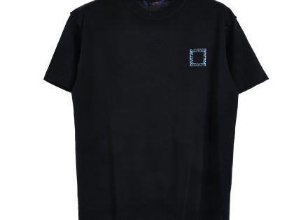 YESKICKS Louis Vuitton Square Logo Print T-Shirt For Unisex Black And White