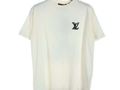 YESKICKS Louis Vuitton Graffiti Logo Foam Print T-Shirt For Unisex Black And White