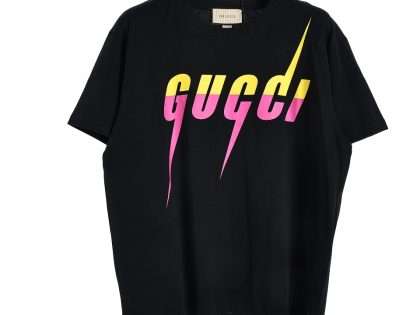 YESKICKS Gucci Lightning Logo Print T-Shirt For Unisex