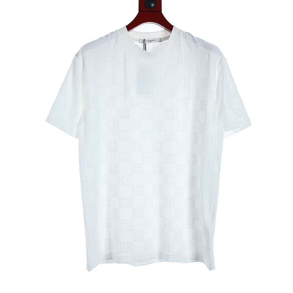 YESKICKS Givenchy Monogram Printed Jacquard Logo T-Shirt For Unisex Black And White