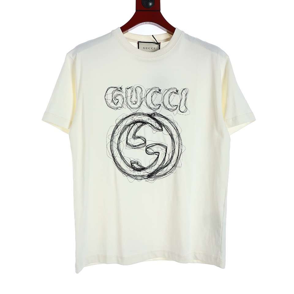 YESKICKS Gucci Logo Embroidery Print T-Shirt For Unisex