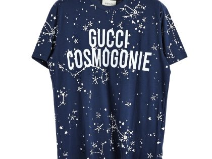 YESKICKS Gucci Star Grove Printed T-Shirt For Unisex Blue And Apricot