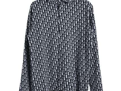 YESKICKS Dior Monogram Print Jacquard Shirt For Unisex Black And Green