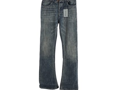 YESKICKS Balenciaga Blue Washed Orange Flared Jeans