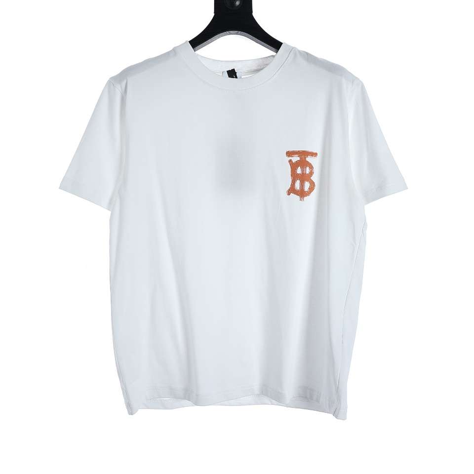 YESKICKS Burberry TB Graffiti Logo Print T-Shirt For Unisex Light Brown