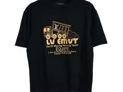 YESKICKS Louis Vuitton Van Print T-Shirt For Unisex Black And White
