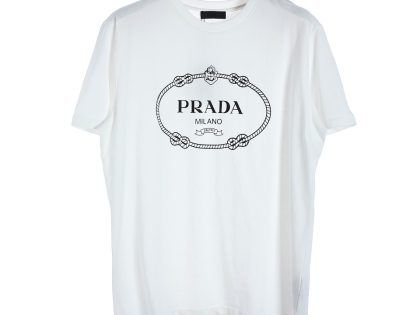 YESKICKS Prada Chest Print T-Shirt For Unisex Black And White