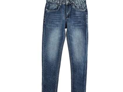 YESKICKS Dior Jeans With Logo Printed All Over The Pockets For Unisex