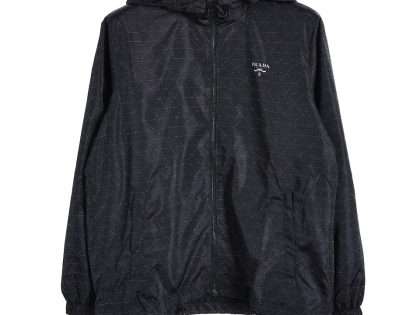 YESKICKS Prada Striped Monogrammed Printed Trench Coat Jacket For Men