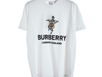 YESKICKS Burberry Character Model Print T-Shirt For Unisex Black And White