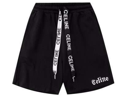 YESKICKS Celine Logo Drawstring Casual Shorts for Unisex