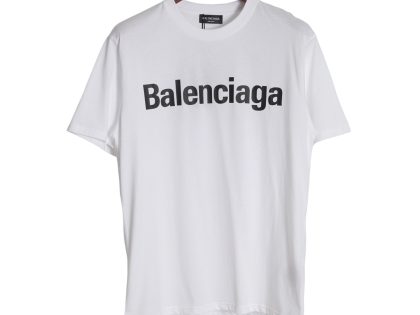 YESKICKS Balenciaga Back Monogrammed Crew Neck T-Shirt For Unisex Black And White
