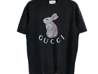 YESKICKS Gucci Bunny Print Washed and Aged T-Shirt For Unisex