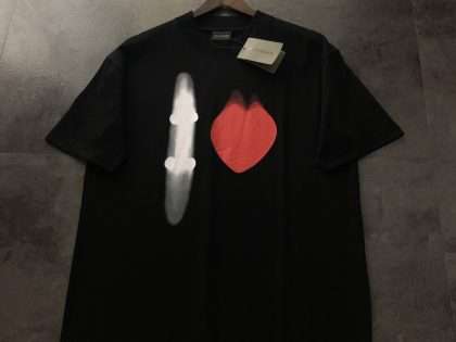 YESKICKS Balenciaga Print T-shirt for Unisex Black and White