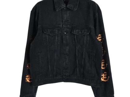 YESKICKS Balenciaga Mud Dyed Sanskrit Destroyed Denim Jacket For Unisex