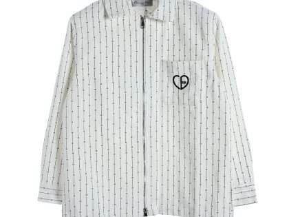 YESKICKS Dior Striped All Over Printed Heart Jacket For Unisex